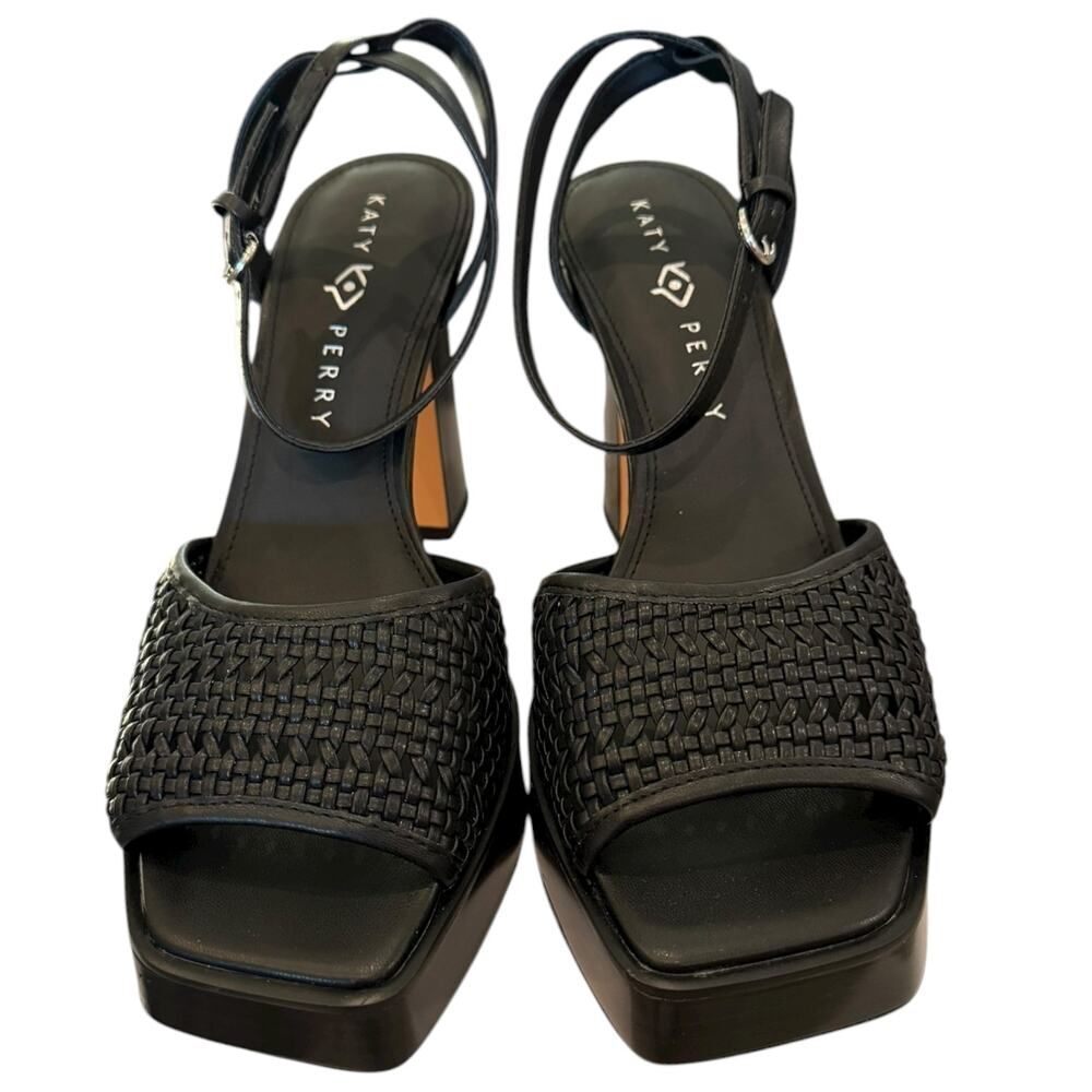New Katy Perry Collections Steady Ankle Strap Black Platform Heeled Sandals 11 — image 4 of 6